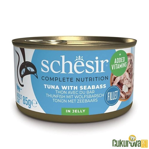 Schesir Ton Balıklı Ve Levrekli In Jelly Yetişkin Kedi Yaş Maması 85 Gr