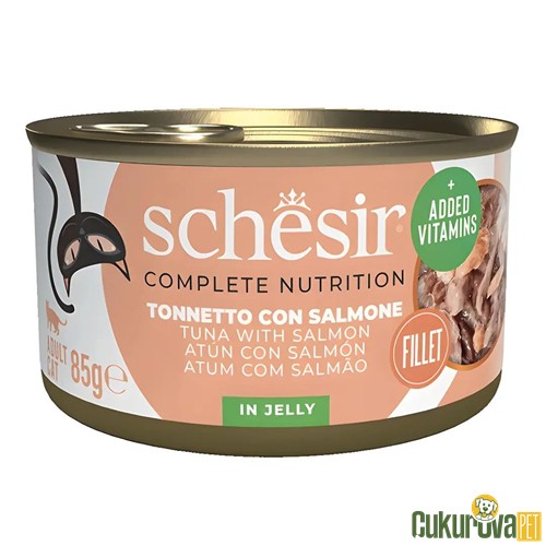 Schesir Ton Balıklı Ve Somonlu In Jelly Yetişkin Kedi Yaş Maması 85 Gr