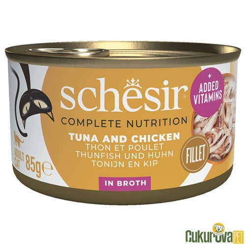 Schesir Ton Balıklı Ve Tavuklu Pirinçli Yetişkin Kedi Yaş Maması 85 Gr