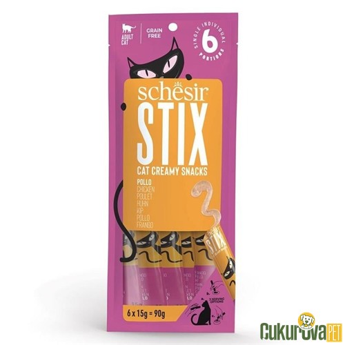 Schesir Cat Stix Tavuklu Krema Kedi Ödülü 6 x 15 Gr