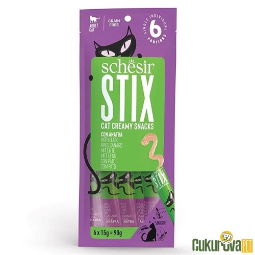 Schesir Cat Stix Ördekli Krema Kedi Ödülü 6 x 15 Gr