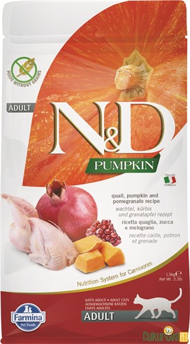 N&D Pumpkin Adult Bıldırcın Etli Balkabaklı Ve Narlı Yetişkin Kedi Maması 1.5 Kg