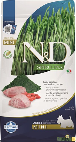 N&D Spirulina Adult Mini Kuzulu Ve Spirulinalı Yetişkin Köpek Maması 2 Kg