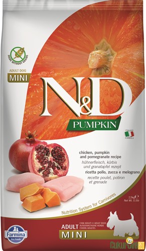 N&D Pumpkin Adult Mini Tavuklu Narlı Ve Balkabaklı Yetişkin Köpek Maması 2.5 Kg