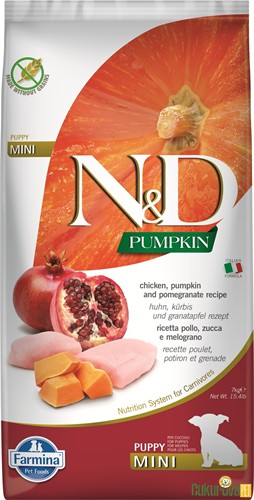N&D Pumpkin Puppy Mini Tavuklu Narlı Ve Balkabaklı Yavru Köpek Maması 7 Kg