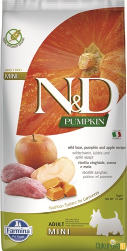 N&D Pumpkin Adult Mini Yaban Domuzlu Elmalı Ve Balkabaklı Yetişkin Köpek Maması 7 Kg