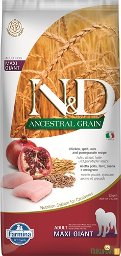 N&D Ancestral Grain Adult Maxi Giant Tavuklu Ve Narlı Yetişkin Köpek Maması 12 Kg