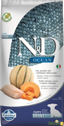 N&D Ocean Puppy Mini Morina Balıklı Balkabaklı Ve Kavunlu Yavru Köpek Maması 7 Kg
