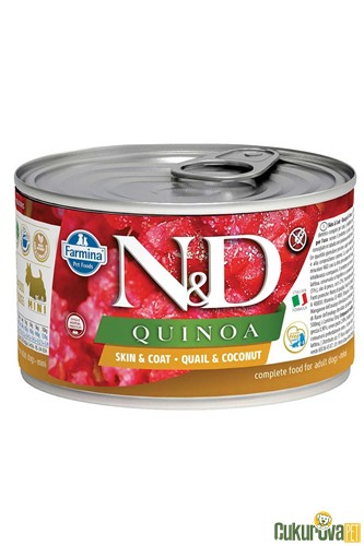 N&D Quinoa Skin&Coat Bıldırcınlı Ve Hindistancevizli Yetişkin Köpek Yaş Maması 140 Gr