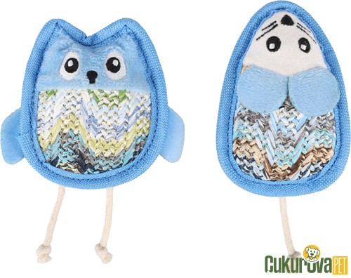 Flamingo Kagra Baykuş Ve Fare Peluş Kumaş Kedi Oyuncağı 8 Cm