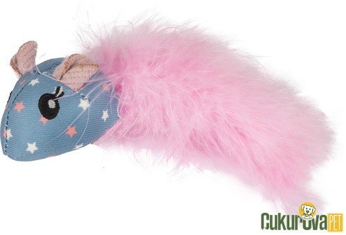 Flamingo Winny Catnipli Tüylü Hışırtılı Fare Kedi Otlu Kedi Oyuncağı 14 Cm