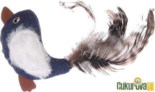 Flamingo Jeany Kot Desenli Catnipli Kuş Kedi Otlu Kedi Oyuncağı 8 Cm