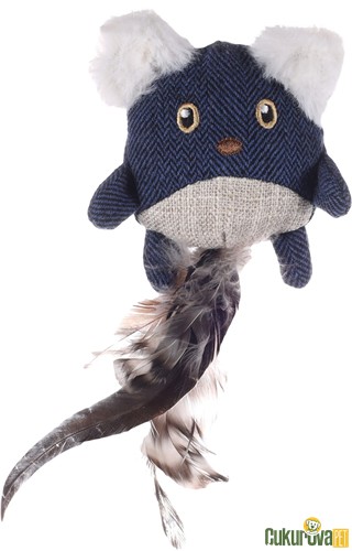 Flamingo Jeany Kot Desenli Catnipli Tüylü Peluş Kedi Oyuncağı 20 Cm