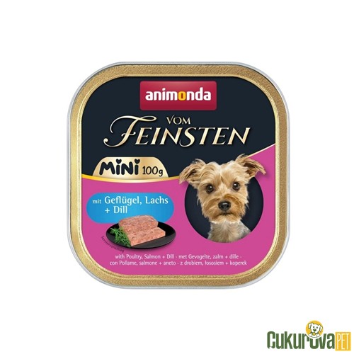 Animonda Vom Feinsten Mini Tavuklu Somonlu Ve Dereotlu Yetişkin Köpek Yaş Maması 100 Gr