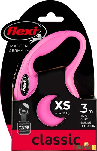 Flexi New Classic Otomatik Şerit Köpek Gezdirme Kayışı Pembe Xs - 3 M