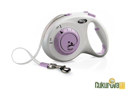 Flexi Select Köpek Otomatik Gezdirme Şerit Kayışı Gri & Lila - 7 M
