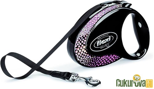 Flexi Glam Köpek Otomatik Gezdirme Kayışı M Siyah - 5 M