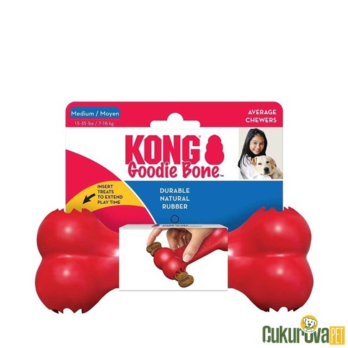 Kong Goodie Bone Ödül Hazneli Kauçuk Köpek Oyuncağı M - 18 Cm