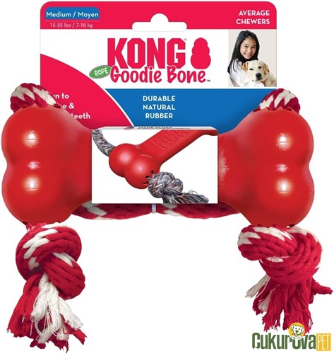 Kong Goodie Bone İpli Köpek Oyuncağı M - 18 Cm