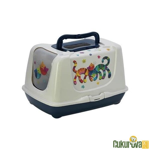 Moderna Trendy Kedi Figürlü Kapalı Kedi Tuvaleti 57 Cm