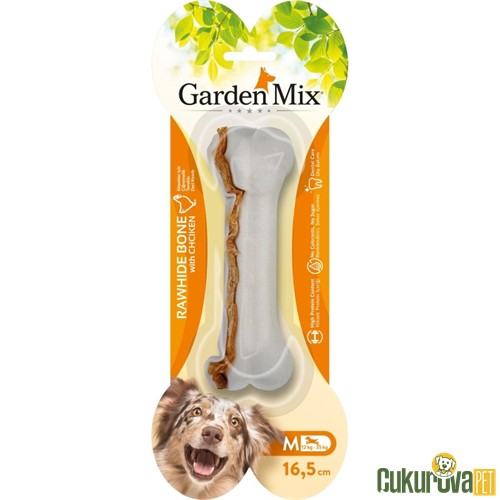 GardenMix Rawhide Bone Tavuklu Köpek Ödül Kemiği M - 16.5 Cm
