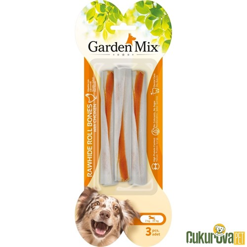 GardenMix Rawhide Bone Tavuklu Köpek Ödül Kemiği 3 Adet 90 Gr