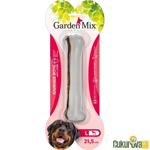 Garden Mix Kuzulu Deri Kemik Köpek Ödülü 21,5cm