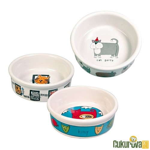 Trixie Seramik Kedi Mama ve Su Kabı Karışık Çeşitli - 200 Ml - 11 Cm