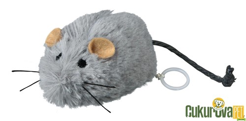 Trixie Titreşimli Peluş Fare Kedi Oyuncağı Gri - 8 Cm