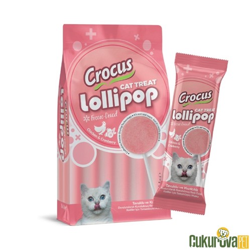 Crocus Tavuklu ve Kızılcıklı Lolipop Kedi Ödül Maması 1.4 Gr