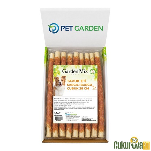 Gardenmix Tavuk Eti Sargılı Burgu Köpek Ödül Kemiği 28 Cm - 1.5 Kg