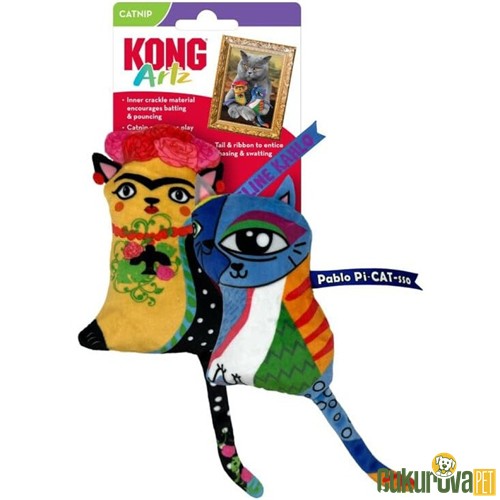 Kong Artz Kahlo Picasso Catnipli Peluş Kedi Oyuncağı 19 Cm - 2 Adet