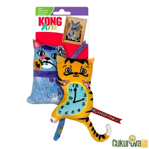 Kong Artz Dali Van Gogh Catnipli Peluş Kedi Oyuncağı 19 Cm - 2 Adet