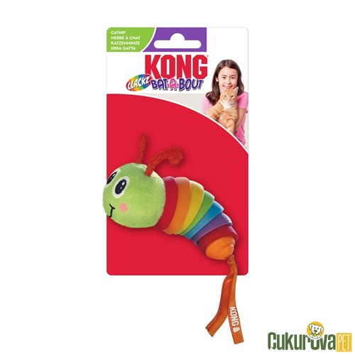 Kong Clackz Catnipli Hareketli Tırtıl Kedi Peluş Oyuncağı 28 Cm