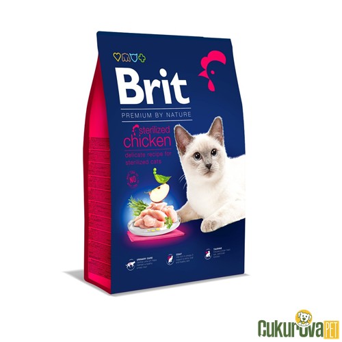 Brit Care Premium By Nature Tavuklu ve Pirinçli Kısırlaştırılmış Kedi Maması 8 Kg