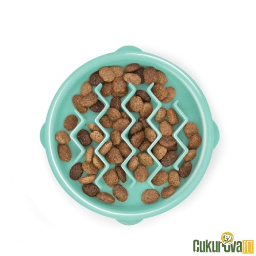 Outward Hound Fun Feeder Wave Yavaş Yeme Destekli Kedi & Köpek Mama Kabı S / 6.5 x 5.75 x 1.2 Cm / Yeşil