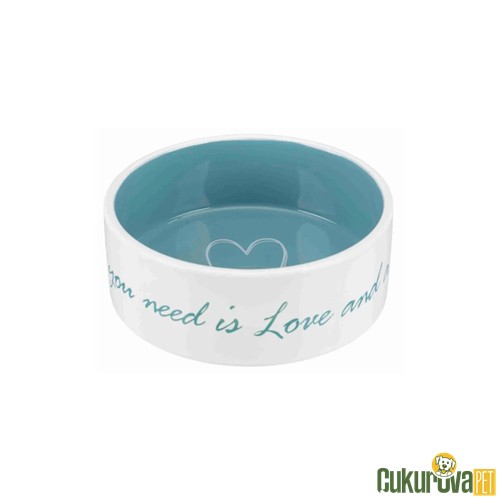 TRIXIE KÖPEK SERAMİK MAMA VE SU KABI 800 ML - 16 CM - BEYAZ 