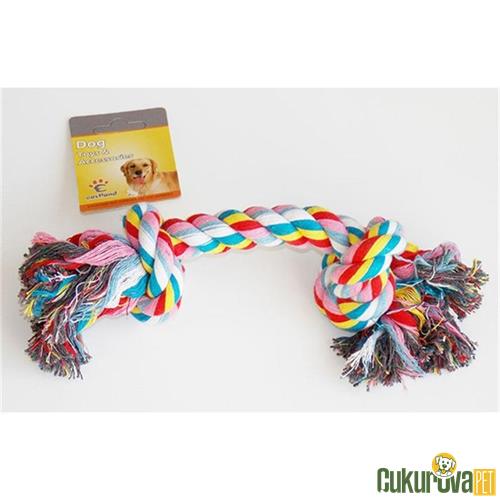 EASTLAND ÇİFT DÜĞÜMLÜ KARIŞIK RENKLİ DİŞ İPİ KÖPEK OYUNCAĞI 30 CM