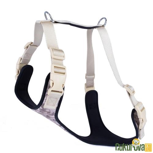 DOGGIE HAVALI DOKUMADAN EL YAPIMI KÖPEK GÖĞÜS TASMASI L - 2 x 55 - 65 CM  - CAMO