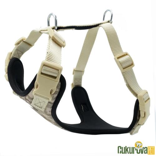 DOGGIE HAVALI DOKUMADAN EL YAPIMI KÖPEK GÖĞÜS TASMASI M - 2 x 45 - 55 CM - KAMO