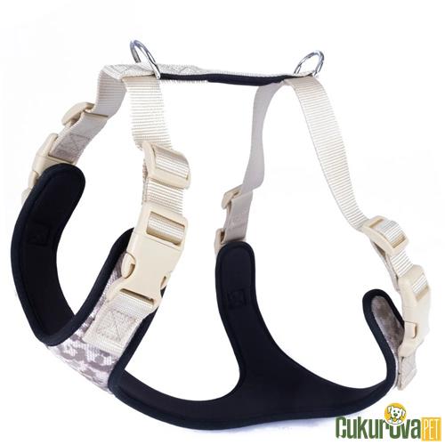 DOGGIE HAVALI DOKUMADAN EL YAPIMI KÖPEK GÖĞÜS TASMASI XL - 2.5 x 65 - 75 CM - KAMO