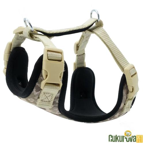 DOGGIE HAVALI DOKUMADAN EL YAPIMI KÖPEK GÖĞÜS TASMASI XS - 1.5 x 35 - 45 CM - KAMO