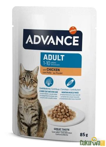 ADVANCE TAVUKLU YETİŞKİN KEDİ YAŞ MAMASI - 85 GR