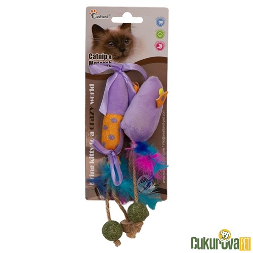 EASTLAND MATATABİ VE CATNIPLI PELUŞ FARE VE ŞEKERLEME OYUNCAĞI 