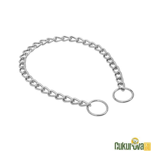 DOGGIE EĞİTİM SERİSİ BOĞMA ZİNCİRLİ KÖPEK BOYUN TASMASI 3 x 50 - 50 CM - CHROME