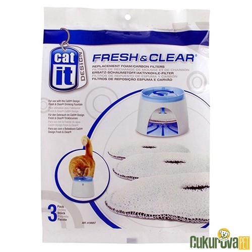 CATIT FRESH CLEAR OTOMATİK SU KABI YEDEK FİLTRESİ 3'LÜ