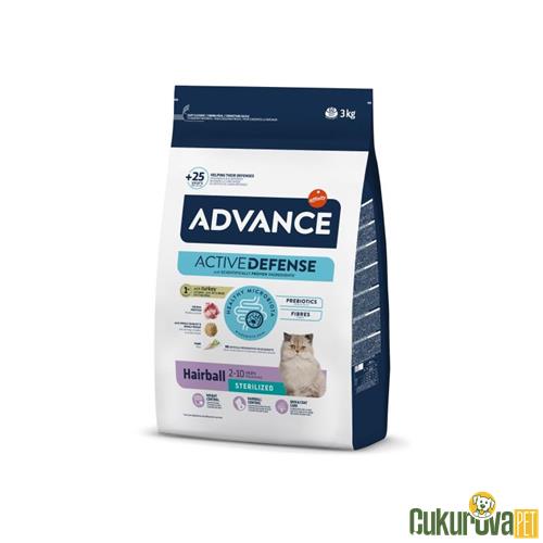 ADVANCE HİNDİLİ HAİRBALL TÜY YUMAĞI ÖNLEYİCİ KISIRLAŞTIRILMIŞ KEDİ MAMASI 3 KG 