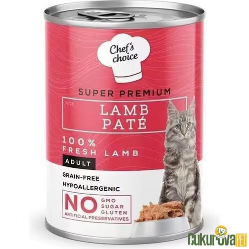 CHEF'S CHOICE KUZU ETLİ EZME YETİŞKİN KEDİ KONSERVESİ 400 GR