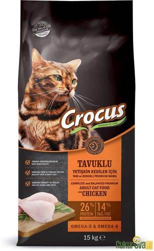 CROCUS TAVUK ETLİ VE PİRİNÇLİ YETİŞKİN KEDİ MAMASI 15 KG