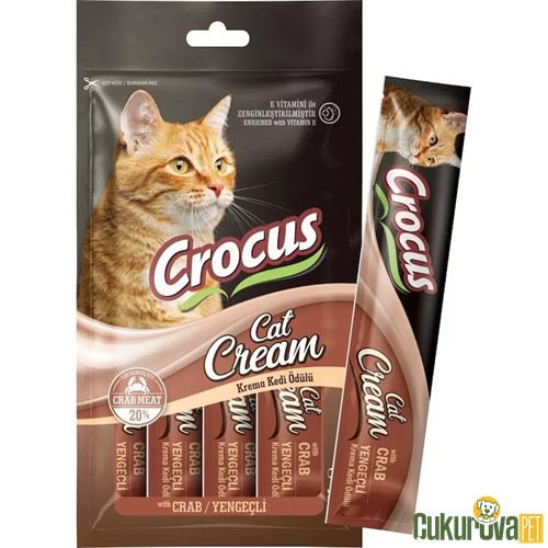 CROCUS YENGEÇLİ KREMA EK BESİN TAKVİYESİ KEDİ ÖDÜLÜ 4 x 15 GR